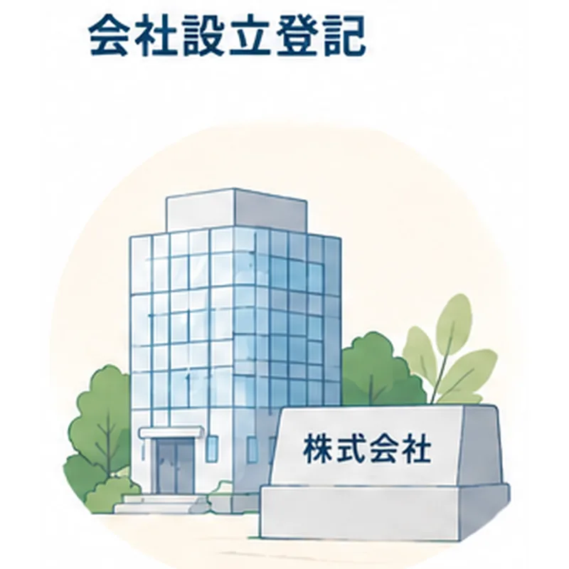 会社設立登記を表すイラスト